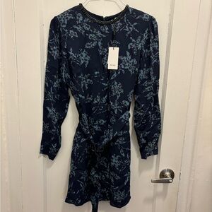 Reiss melody blue print dress